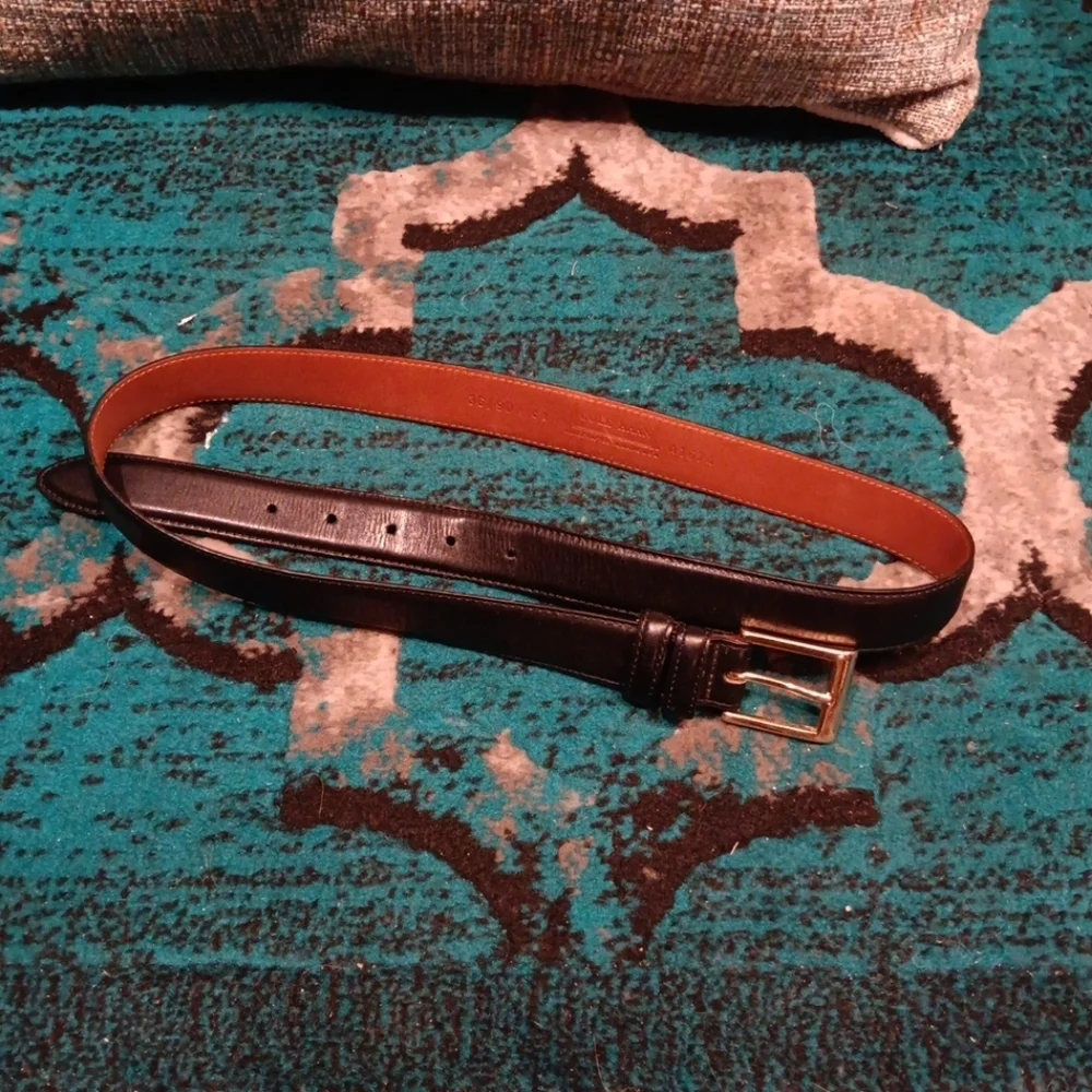 Cole Haan Black Leather Belt with Gold Buckle size 36/90